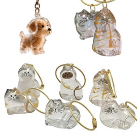 Xiao Man Cat Hair Storage Bottle Keychain – Portable Pet Hair Storage Memorial Keychain, Keepsake with Hidden Compartment, Cat Hair Storage Keychains for Loss Gift (Cat 6)