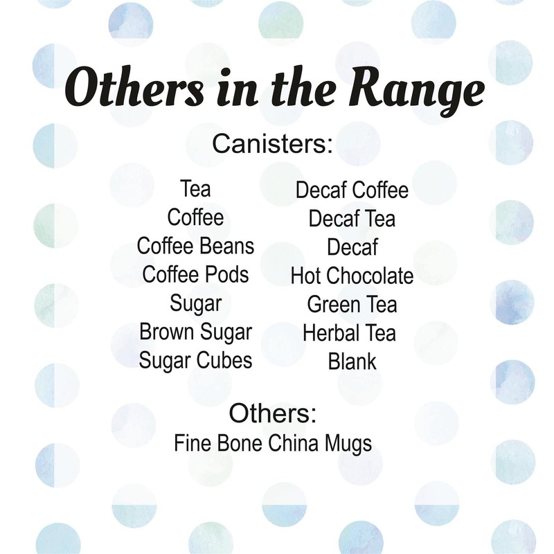 Purely Home Aqua Polka Dots Spots Decaf Tea Canister -