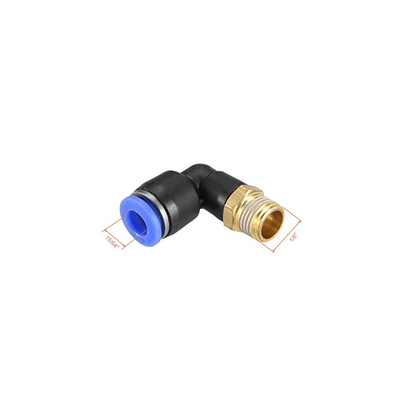 sourcing map Push to Connect Tube Fitting Male Elbow 6mm