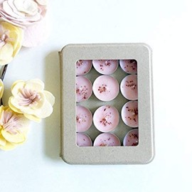 Kaya 12 Garden Rose Scented Tea Lights, Vegan, Gift for everyone