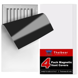 Thaibear Magnetic Vent Covers, 5.5" x 12", 4 Pack Strong Ceiling Vent Covers for Home Wall, Floor Vents Air Register, RV, Home HVAC and AC Vents, Magnetic Vent Cover for Ceiling Iron Register