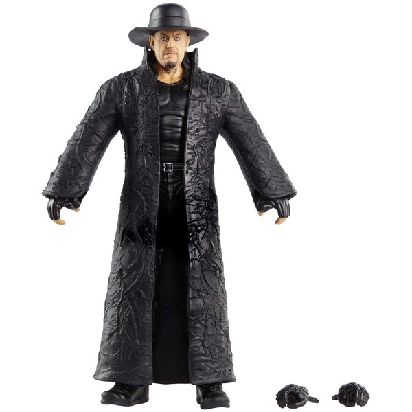 WWE Undertaker Elite Series #80 Deluxe Action Figure with Realistic Facial Detailing, Iconic Ring Gear & Accessories