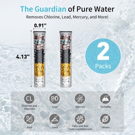 Shower Filter for Handheld Shower Head, 2 Pack Filter Replacement Cartridge for Hard Water and Removing Chlorine,Harmful Impurities