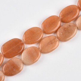 18x23-25mm Natural Red Aventurine Jade Stone Oval Free Form Bead Semi Precious Beads for Jewelry Making 15.5 Inches 17Pcs