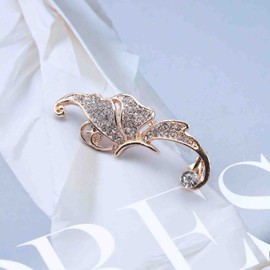 Cimenexe Bohemian Cz Butterfly Crawler Earrings Crystal Cuff Wrap Earrings Paved Butterfly Clip Earrings Gold Cartilage Cuff Earrings No Piercing Earrings Jewelry for Women and Girls (Gold)