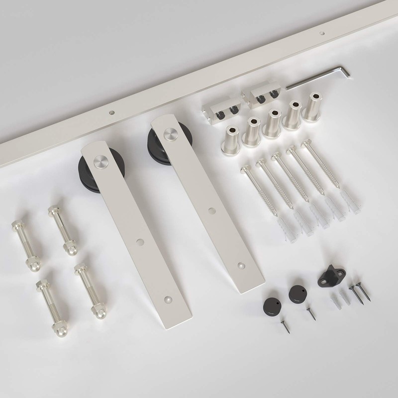 EaseLife 6.6 FT Brushed Nickel Sliding Barn Door Hardware Track