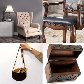 500Pcs Upholstery Tacks, BetterJonny Decorative Furniture Nails Pins Black Metal Thumb Tacks for Upholstered Furniture Cork Board, Home Decor(17X11MM)