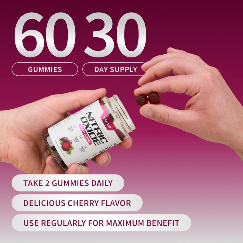 Nitric Oxide Gummies – Beetroot 300mg with Pomegranate for Circulation,