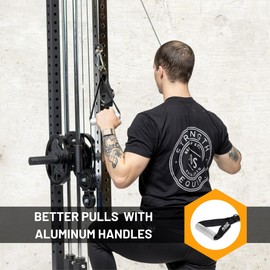 Aluminum Exercise Handles for Cable Machine Attachment [Bells of Steel] Premium Gym Handles for Functional Trainers, Light Knurling Grip, Rust-Resistant, Sold in Pairs