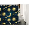 AOYEGO Moon Sun and Stars Fabric Shower Curtain with Hooks