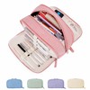 JAESITETER Big Capacity Pencil case,Soft Corduroy Pencil Bag with 3