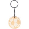 GRUSS & CO Football Keyring with Engraved Wooden Pendant, multicoloured,