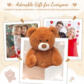 Toys Studio 36 inch Big Teddy Bear Large Stuffed Bear for Baby Shower Cute Giant Stuffed Animals Soft Cuddly Bear Toy for Kids, Christmas Valentine's Day Party Decorations, Chocolate