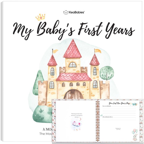 First 5 Years Baby Memory Book Journal - 90 Pages Hardcover First Year Keepsake Milestone Baby Book For Boys, Girls - Baby Scrapbook - Baby Album And Memory Book (Fairytale Land)