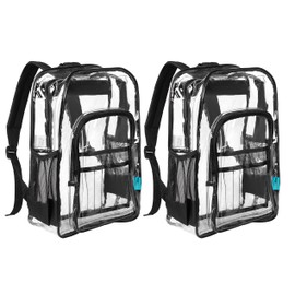 BeigeSwan 17-Inch Clear Backpack, Backpack with Zipper Pen Pencil Case for Sports,Work,Stadium,Security Travel, BPCK1003MUL-6