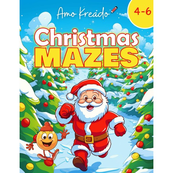 Christmas Mazes: Maze and Puzzles Holiday Winter Activity Book for