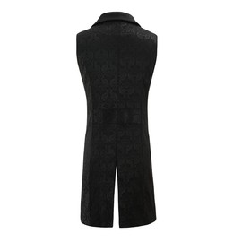 sehseek Mens Victorian Suit Vest Steampunk Gothic Medieval Waistcoat (Black, M)