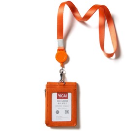 Alaka Pass Case, Commuter Passcase, With Reel, Men's License Holder, License Case, Coin Purse, Women's, Students, Boys, Card Case, IC Card Storage, orange