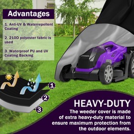 Outdoors Lawn Mower Cover,Heavy Duty Storage Bag For Push Mower Cover,Polyester Oxford With Drawstring Lawnmower Cover Waterproof Outdoor,UV,Dust,Wind,Snow