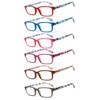Kerecsen 6-Pack Reading Glasses Blue Light Blocking,Spring Hinge Readers for