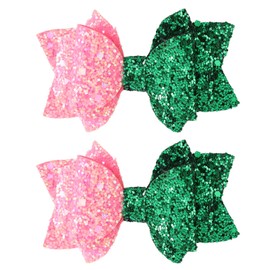 SAVITA 2 Pcs Witch Bow Hair Clips, Sparkling Bow Hair Barrette Cute Witch Theme Party Decoration for Woman Costume Accessories Gifts