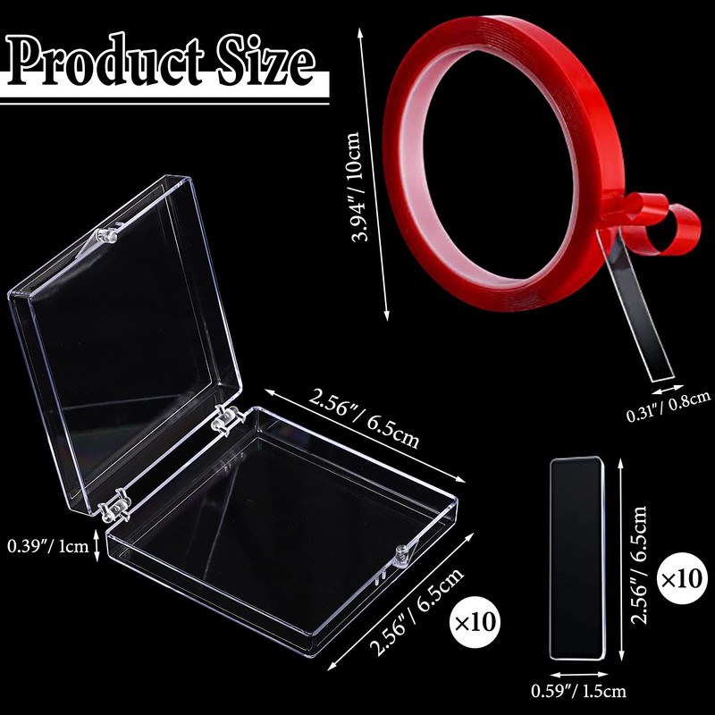 Noverlife 10PCS Press On Nail Storage Box, 2.6x2.6 inch /