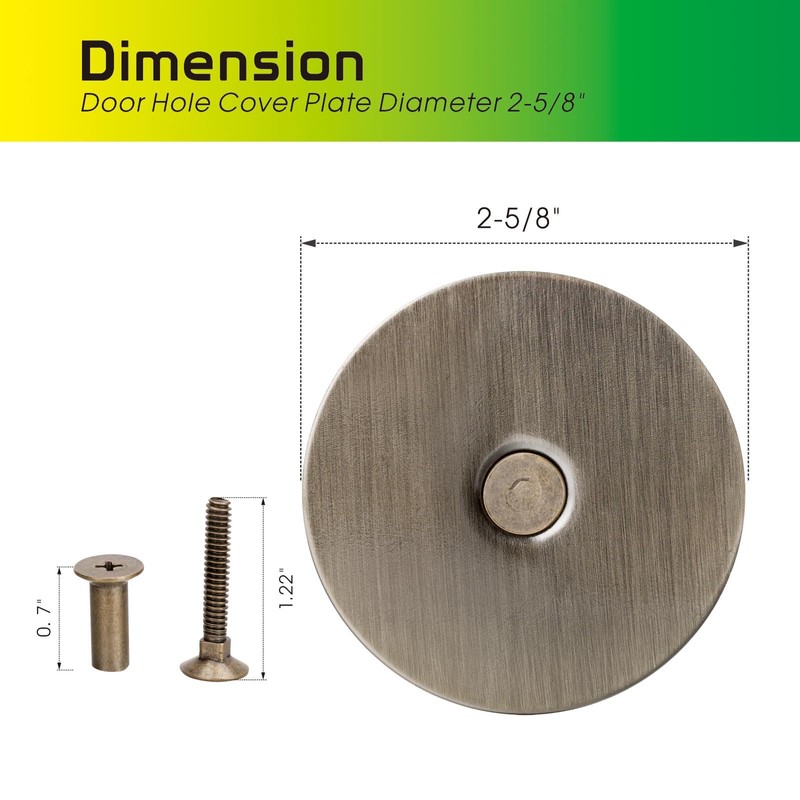 Door Knob Cover Plate, 2-5/8" Deadbolt Door Hole Cover, Solid