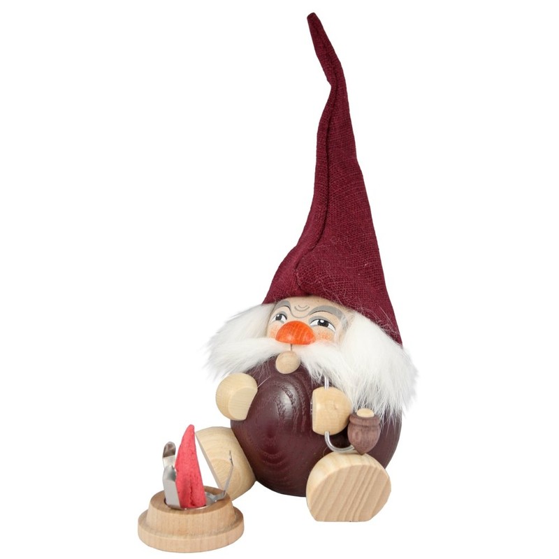 Seiffener Volkskunst German incense smoker forest dwarf, height 19 cm