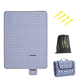 Oak & Tea Picnic Blanket Waterproof 150x200 CM Foldable Picnic Blankets Beach Blanket Easy to Store Machine Washable, Red White Plaid (Blue Plaid, 150x200 cm)