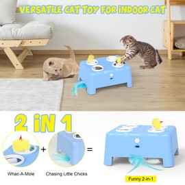 PUHOHUN Cat Toys for Indoor Cats Adult - Silent Interactive Automatic Feather Mice Cat Toy| Hide and Seek Mouse Catching Game | Smart Ambush Exercise Cat Toy | Eco-Friendly Materials