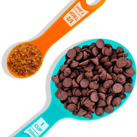 Measuring Spoon Set, 1/4 TSP to 1 Cup - 12-Piece Stackable Measuring Cups and Measuring Spoons 1.25 - 240 ml Including Spreading Ruler - For Cooking & Baking with Children (Colourful)