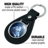 GRAPHICS & MORE White Wolf Moon Black Leather Keychain
