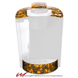 WraptorSkinz Decal Style Vinyl Skin compatible with Keurig K40 Elite Coffee Makers Scattered Skulls Orange (COFFEE MAKER NOT INCLUDED)
