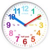 Educational Kids Wall Clock - Colourful Silent Clock For Playroom
