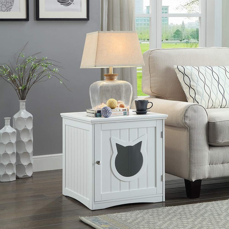 Cat House Side Table, Nightstand Pet House, Litter Box Furniture