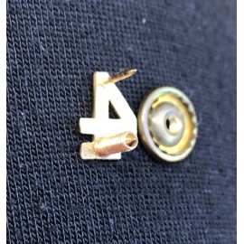 Small 4 th Precinct Station Gold Pair Collar Pin Insignia NYPD Police Fire Dept