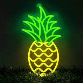 AYwYyjCh Neon Sign for Wall Decor Pineapple Neon Light for Bedroom, LED Light Up Business Sign Dimmable Hanging Art Gift for Kids Room Aesthetic Home Bar Store Party 15.7" × 8.7"