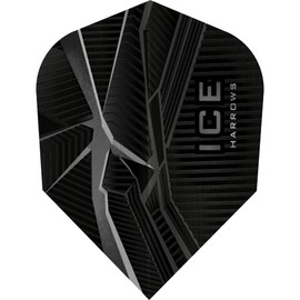 Harrows Ice Recut | 100 Micron Dart Flights - 3 Sets of 3 Flights - Standard No.6 - Black