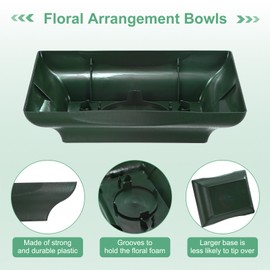 M METERXITY 3-Pack Floral Arrangement Bowls, 8.7 Inch Floral Foam Bowl, Arrangements Supplies Containers for Florist Decorative Bowls/Holiday Party Wedding Decor [Brown Green]