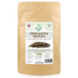 Genmaicha Sencha Green – Premium Loose Leaf Green Tea With Roasted Brown Rice (100g)
