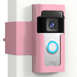 Ring Doorbell Mount Door Holder - Pink All Metal Anti Theft Doorbell Mount for Ring & Blink - No Drill Ring Camera Holder for Apartment Door