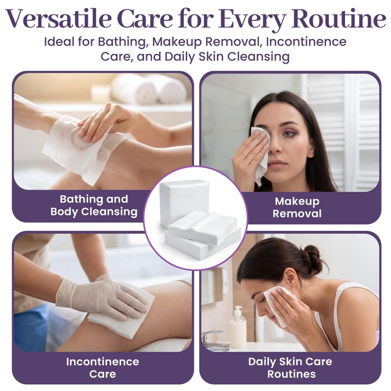 Disposable Dry Wipes, 100 Pack – Ultra Soft Non-Moistened Cleansing