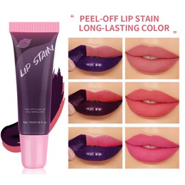 Dynaeuty 3 Pcs Peel Off Lip Stain Lip Tint Set Long Lasting Waterproof Non Stick Cup Non Fade Liquid Lipstick Set, Magic Color Lip Oil Set for Women (B02)