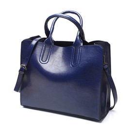 Pahajim Mujeres Top Handle Satchel Fashion Shoulder Oil Bolsos de cuero Bolso de balde Bolso de mano para damas y niñas (Azul)