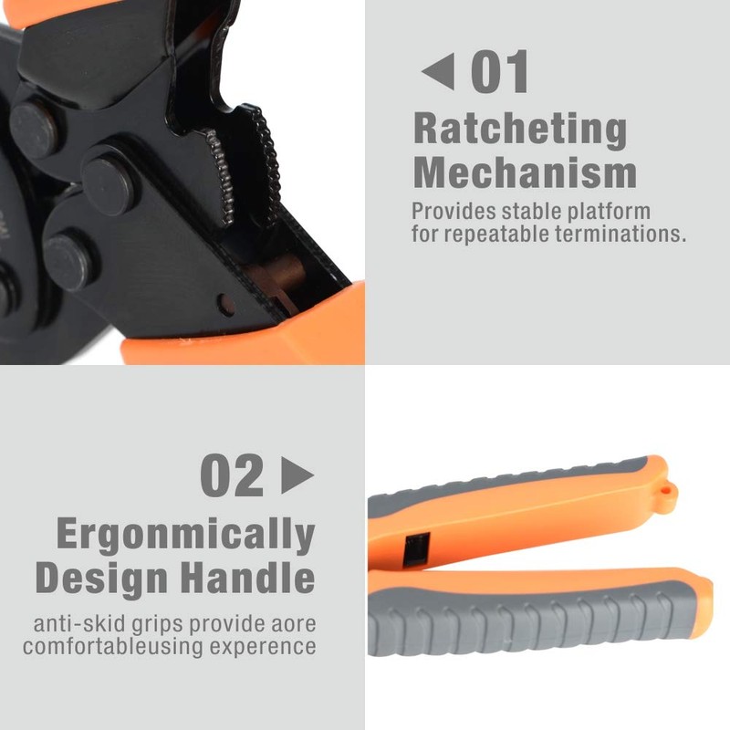 iCrimp Open Barrel Terminals Crimper for Various-sized Contacts AWG 30-14