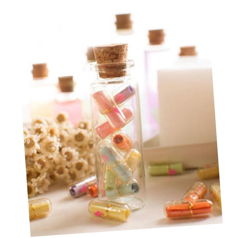 Levemolo 50pcs Mini Plastic Wishing Capsules Bottles for Capsule Bottles