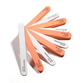 BEZOX 10 Pcs Professional Nail Files and Buffers for Acrylic & Natural Nails, Double-Sided 100/180 Grit Emery Boards, Reusable Salon-Grade Nail Filer and Shine Kit for Women & Pets