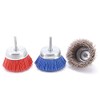 XIAOJUN 3Pcs 3Inch Nylon Filament Abrasive Wire Cup Brush Kit
