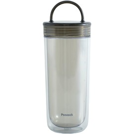 The-peacock PPA-50 XH Water Bottle, 16.9 fl oz (480 ml), Clear, Lightweight, Double Wall with Handle, Sports Beverage, Plastic Bottle, Smoke
