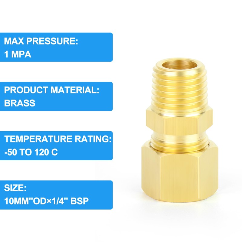 ERGAOBOY Pack of 5 10mm OD x 1/4" BSP Thread